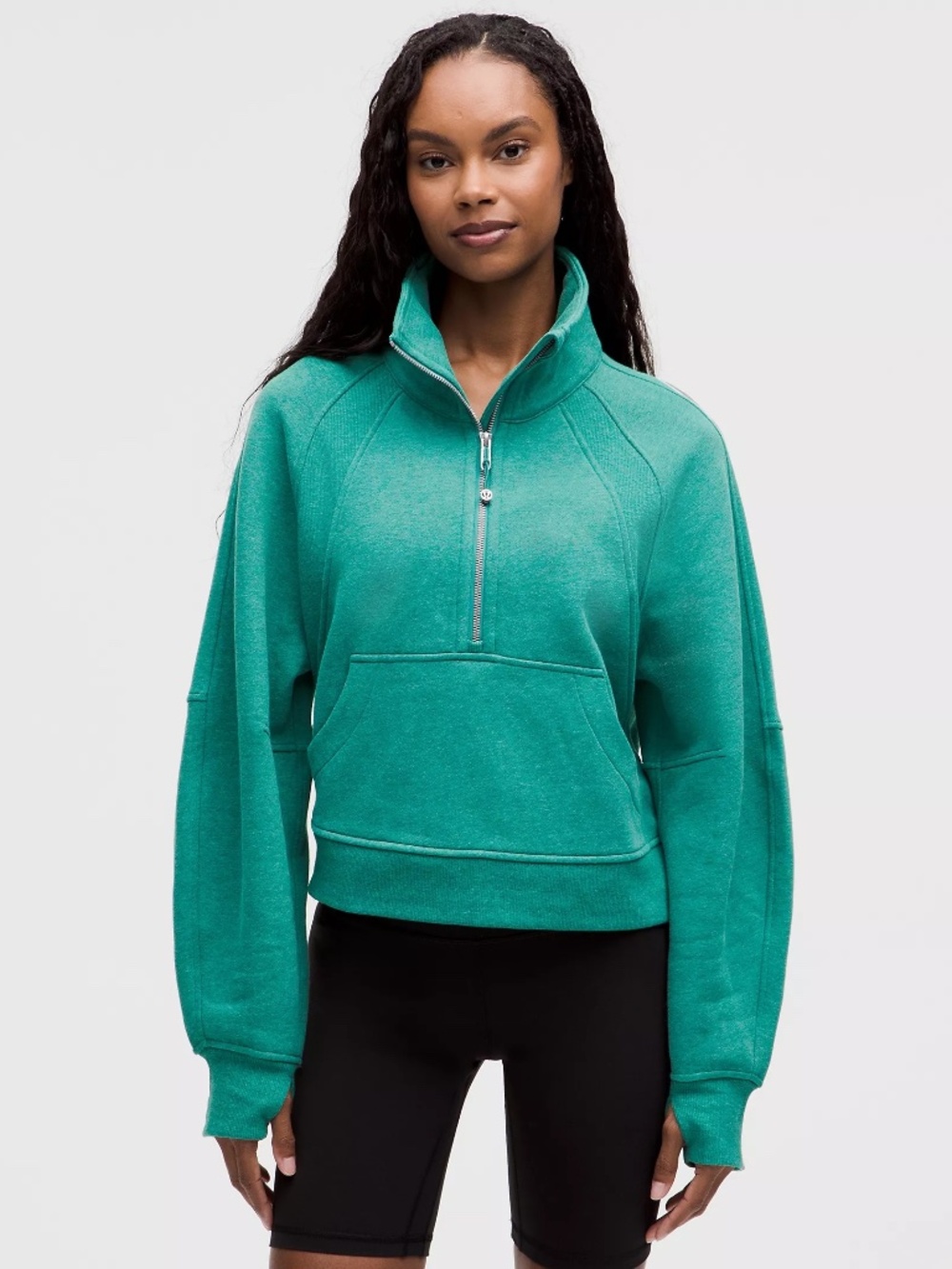 Lululemon Scuba Oversized Funnel-Neck Half Zip | Heathered Teal Lagoon | M/L